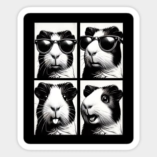 Adorable Guinea Pig in Sunglasses Funny Photobooth design Sticker